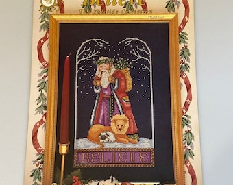 Vintage 1993, Lori Birmingham, CrossStitch Design Booklet, "Believe" from The Yuletide Collection - PreOwned