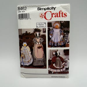 Vintage 1993 SIMPLICITY 8462 Sewing Pattern, 1990s Cow & Duck Vacuum Cleaner and Sewing Machine Covers, Country Crafts