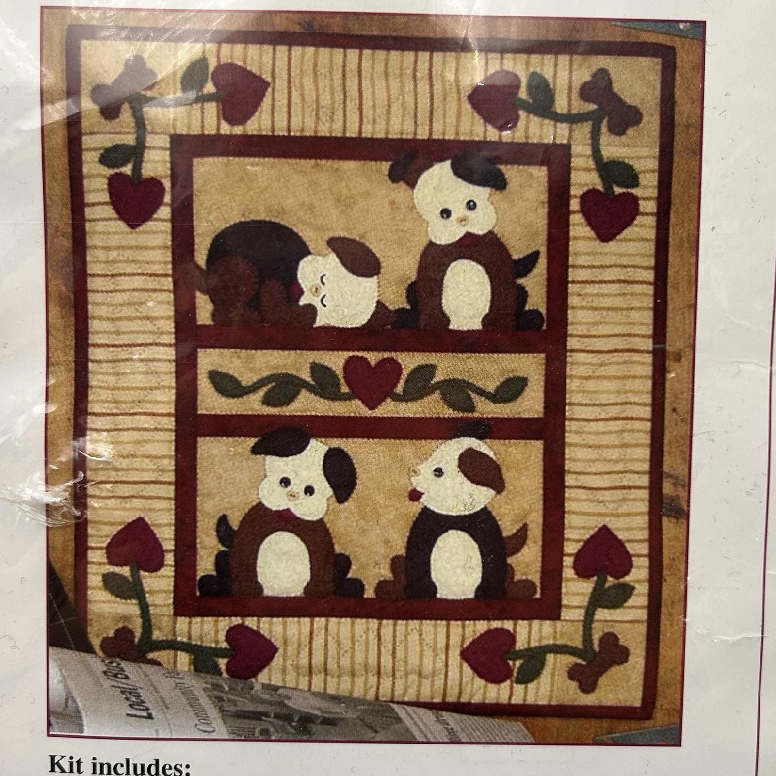 Puppy Love Wall Quilt Kit, Rachel’s of Greenfield K1004, 13x15 ...