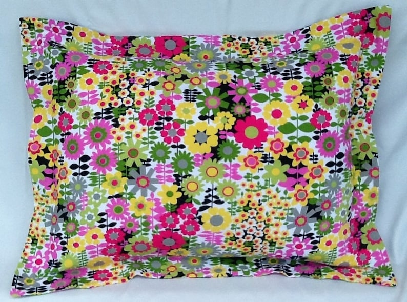 Floral Multicolor Bed Pillow Sham, Standard Size image 1