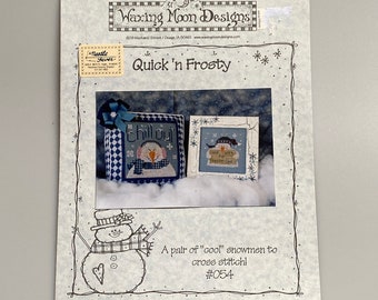Waxing Moon Designs, Quick 'n Frosty, #054, Cross Stitch Charts Leaflet, Vintage 2001 - Pre-Owned