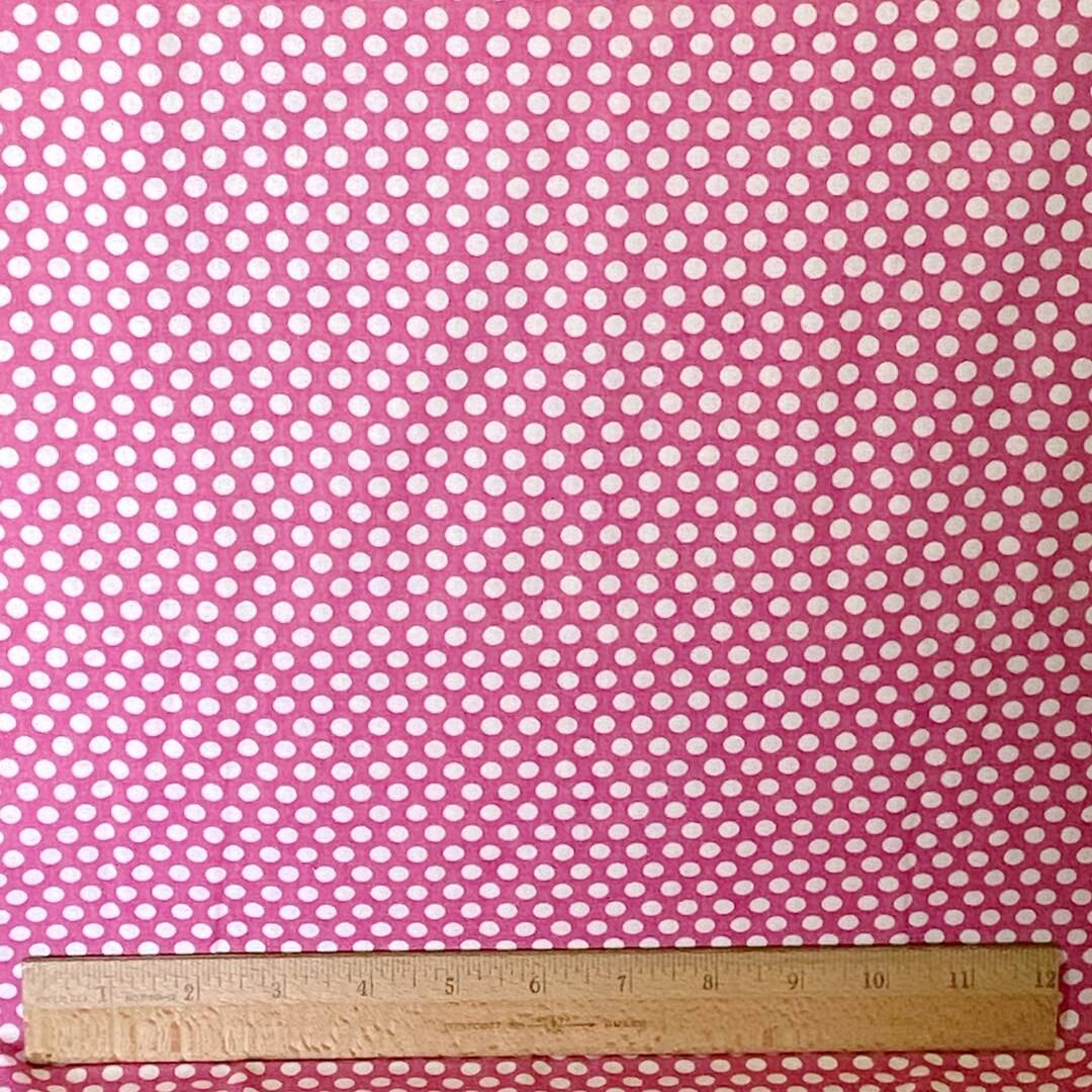 Pink & White Polka Dot, Sturdy Fabric, Good for Quilting or Other Projects Etsy