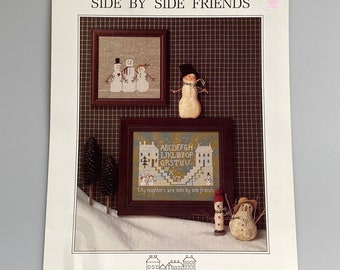Side By Side Friends, & City Neighbors Sampler, The City Stitcher, Cross Stitch Pattern Booklet, Vintage 1994 - PRE-OWNED