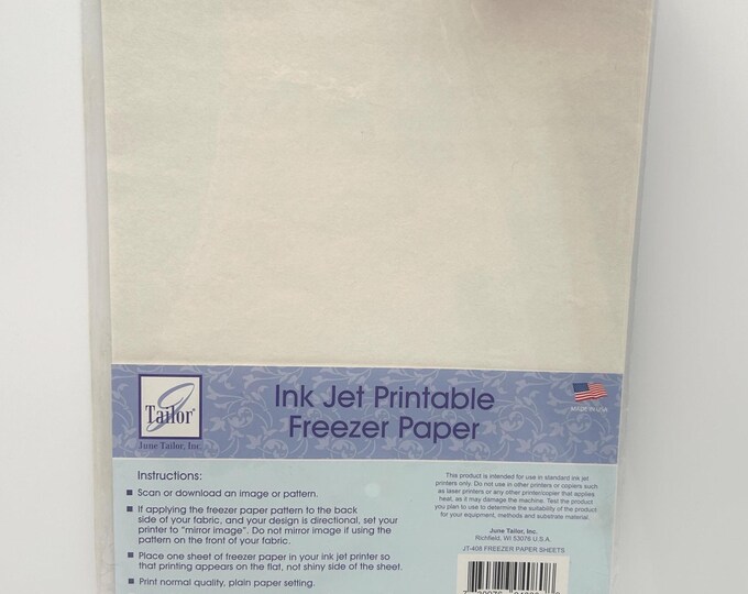 JUNE TAILOR Printable Freezer Paper, 8.5x11 Ink Jet Sheets, Quilting