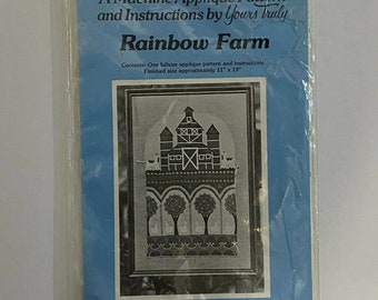 Machine Applique Pattern, Yours Truly, Rainbow Farm, Vintage, 1979, NEW, SEALED