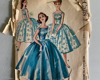 vintage, 1957, McCall’s Sewing Pattern, Teen’s Party Dress, Taille 10, 4344, Utilisé, RARE!