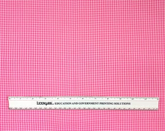 Vintage 70s Pink and White Checked Gingham Fabric, Polyester, 2.5 Yards, 60” Wide, Lightweight, Semi-Sheer, Textured, Flowy