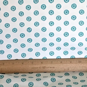 Premier Prints Chelsea True Turquoise White Medallion Fabric, 55” Wide Cotton, Home Decor Sewing Material