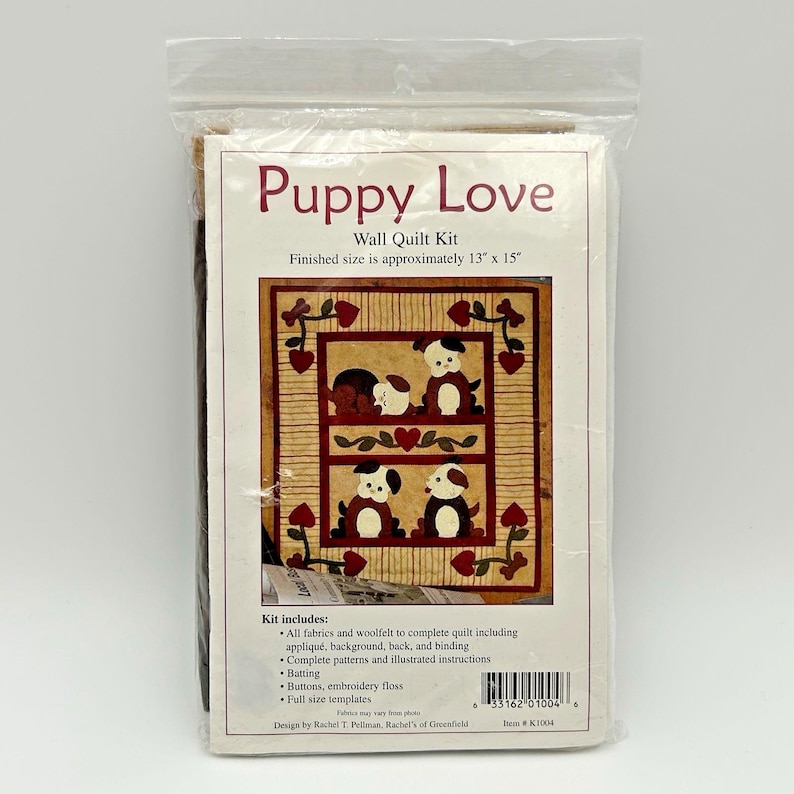 Puppy Love Wall Quilt Kit, Rachel’s of Greenfield K1004, 13x15 ...