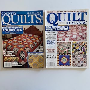 Vintage, 1980s & 1990s, Country Quilts and Quilt Almanac Magazines - LOT of 2 (Used)