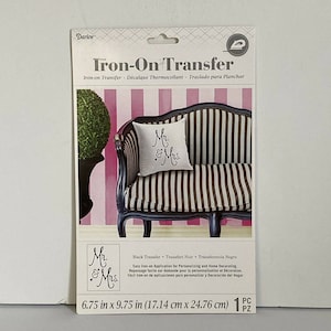 Mr. & Mrs. 1 Piece Black Iron-on Transfer by Darice NEW