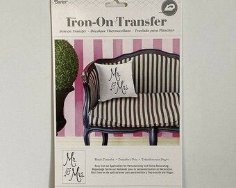 Mr. & Mrs. 1 Piece Black Iron-on Transfer by Darice NEW