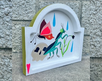 Bugs on Wood - acrylic painting