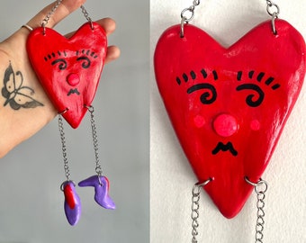 Heart with Heels - clay wall hanging