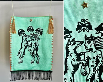 Dancing Demon Wall Hanging - oranges edges