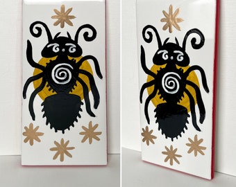 Ant - hand painted ceramic tile