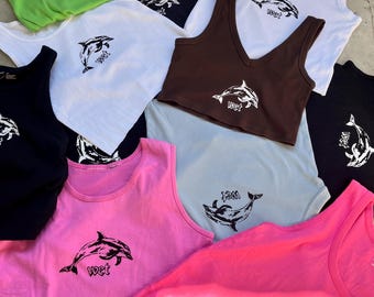 Dolphin shirts - hand printed, assorted sizes