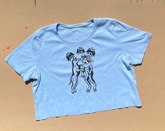 Ballroom Dancing - screen printed blue tshirt LARGE