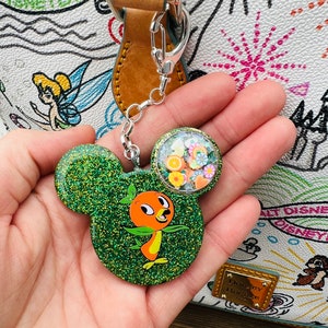 Disney Inspired Mouse Orange Bird Shaker Purse Bag Charm | Pin | Badge Reel