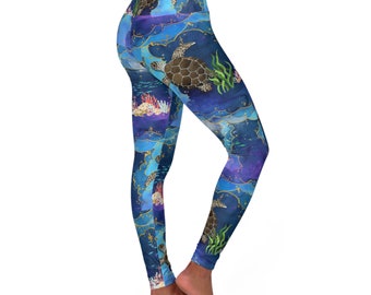 Shell Yes Meeresschildkröte - Yoga-Leggings mit hoher Taille