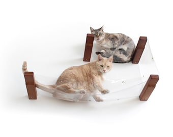 Cat Hammock, Invisible Double Decker, Cat Wall Furniture, Cat Bed, Cat Tree, Cat Shelves, Transparent, Clear, See Through, Cat Furniture