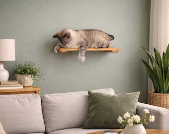 18” Cat Shelf - Wall Mounted Cat Shelf, Modern Cat Wall Furniture, Cat Climbing & Resting Shelf
