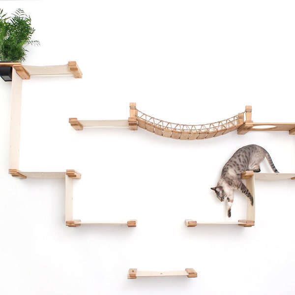 Cat Condo, Cat Wall Furniture, Cat Bridge, Cat Hammock, Cat Bed, Cat Tower, Cat Planter, Cat Shelves, Cat Wall Mounted Furniture, Cat Tree