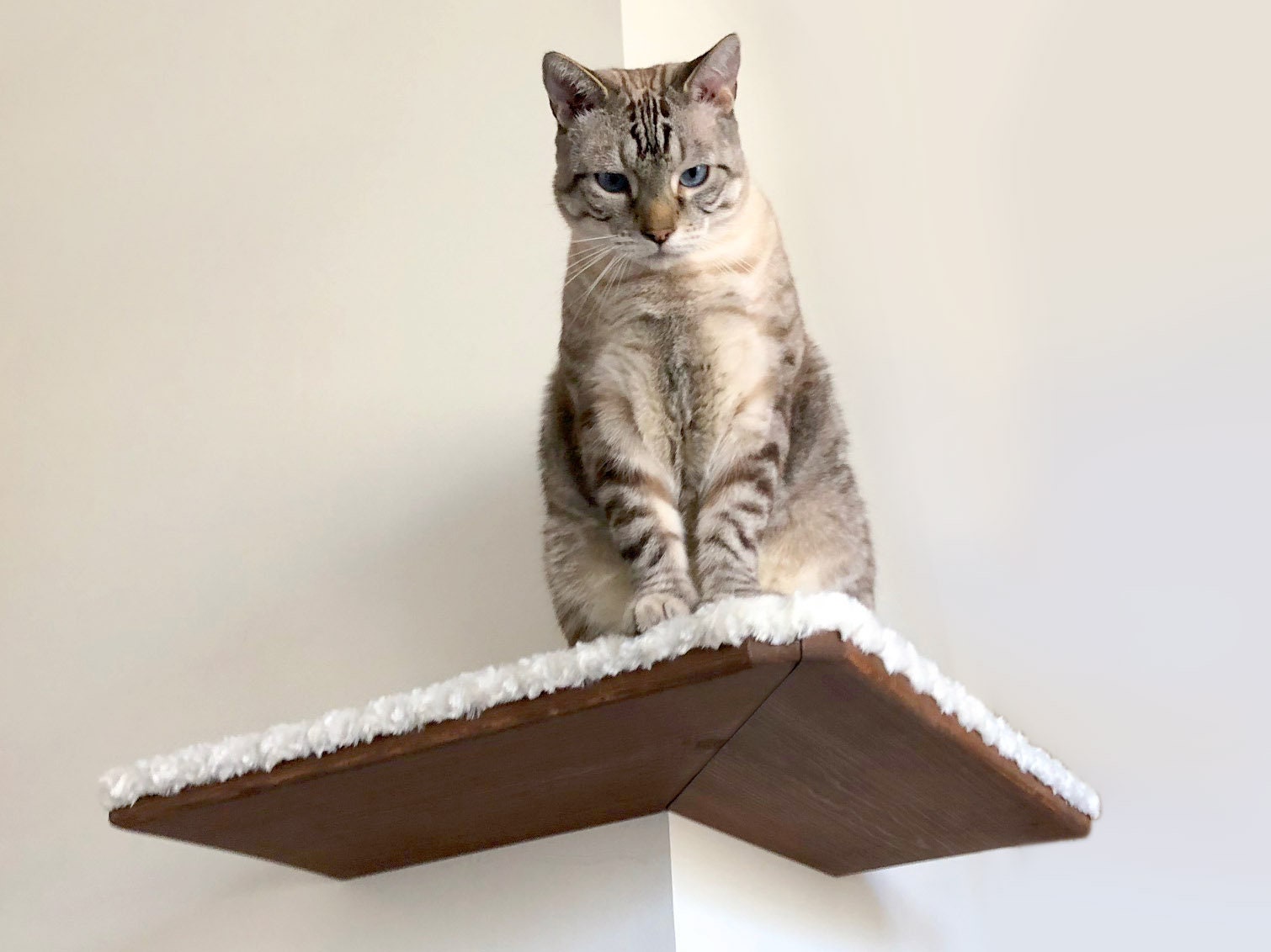 FabricCovered Corner Cat Shelf Etsy