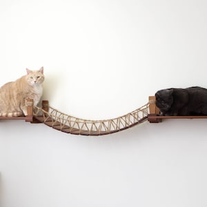 Cat Bridge, Cat Shelves, Cat Wall Furniture, Cat Shelf, Cat Rope Bridge, Modern Cat Furniture, Cat Rope Bridge, Cat Wall Mounted Cat Bridge