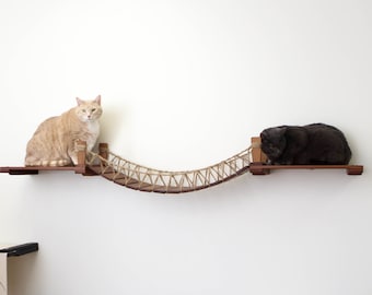 Cat Bridge, Cat Shelves, Cat Wall Furniture, Cat Shelf, Cat Rope Bridge, Modern Cat Furniture, Cat Rope Bridge, Cat Wall Mounted Cat Bridge