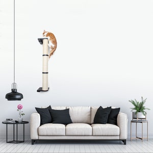 Cat Scratching Pole Cat Furniture Wall Mounted Cat Sisal Pole Cat Climbing Cat Scratching Furniture Cat Scratcher Catastrophic Creations image 6