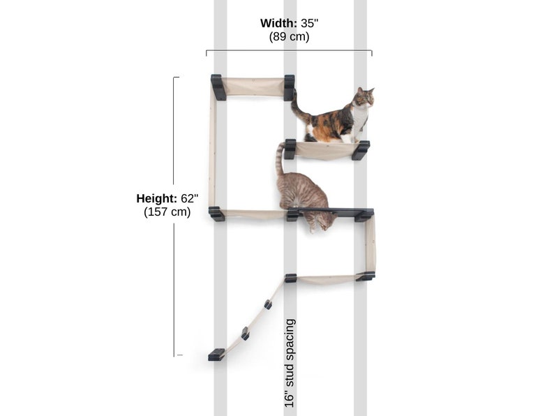 Cat Fort Cat Hammock Modern Cat Furniture Cat Shelves Cat Shelf Cat Tree Cat Bridge Cat Activity Gym Cat Climbing Catastrophic Creations image 7