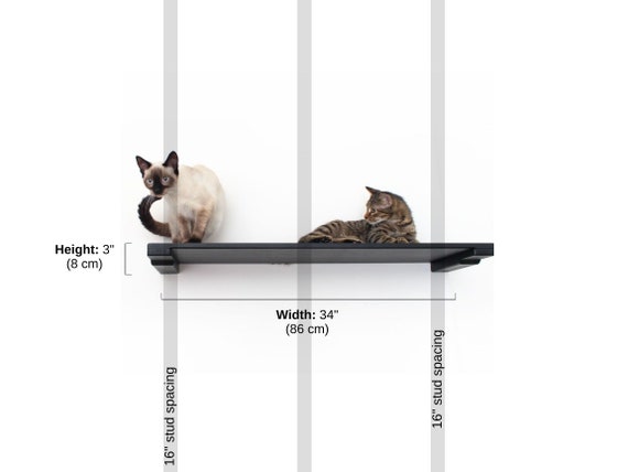 Cat Shelf 34 inch Wall Mounted Furniture Cat Shelves Cat Climb Cat Hammock Cat Lounge Cat Home Activity Toy Cat Play catastrophic Creations Etsy