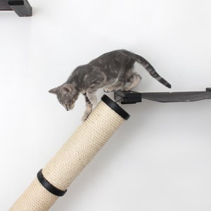 Cat Scratching Pole, Wall Mounted Cat Furniture, Angled Pole, Cat Wall Scratcher, Cat Scratching Furniture image 5