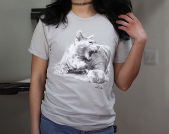 T-shirt Bronson Pencil Drawing di Fermat Edizkan TShirt Cat Lover - T-shirt stampate con gatti / Creazioni catastrofiche