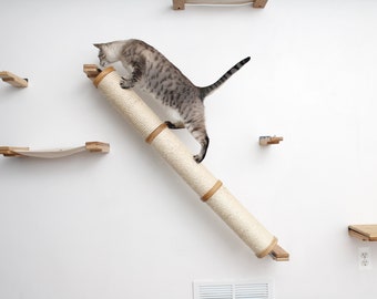 Cat Scratching Pole, Wall Mounted Cat Furniture, Angled Pole, Cat Wall Scratcher, Cat Scratching Furniture