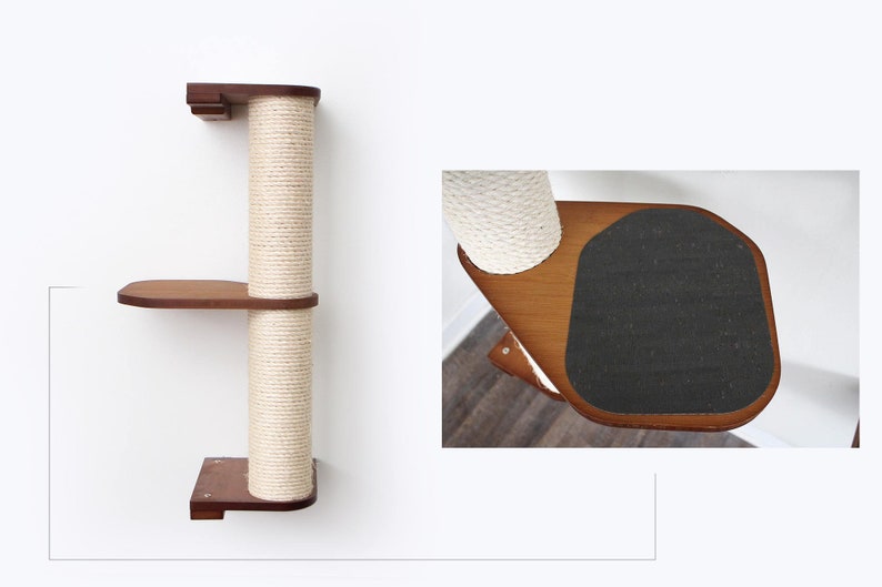 Deluxe Sisal Pole With Cork Traction Pads Cat Pole Cat Climb Toy Cat Tower Cat Scratching Cat Scratcher Cat Tree Catastrophic Creations English Chestnut