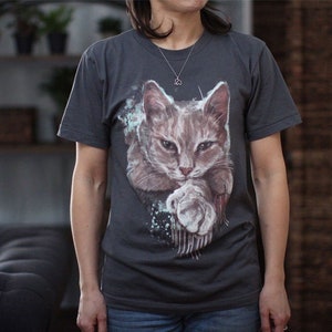 T-shirt Digital Painting by @whizbangmeow Tshirt Cat Printed T-shirt Cat Lover Cat T-Shirt | Catastrophic Creations