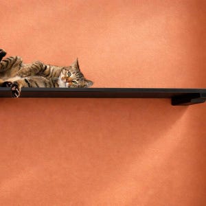 34 Inch Cat Shelf, Wall Mounted Cat Wall Furniture, Modern Cat Climbing Shelf