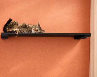 34 Inch Cat Shelf, Wall Mounted Cat Wall Furniture, Modern Cat Climbing Shelf
