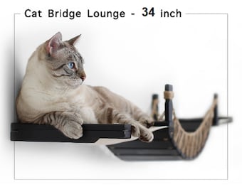 Cat Bridge Lounge, Cat Wall Bridge, Cat Wall Hammock, Cat Wall Furniture, Modern Cat Furniture, Cat Bridge, Cat Bed, Cat Wall Mounted Bridge
