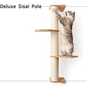 Deluxe Sisal Pole Cat Scratching Post With Shelves Cat Tower Cat Climb Wall Mounted Cat Tree Cat Toy Cat Scratcher | Catastrophic Creations