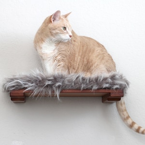 Cat Shelf With Plush Bed 18 Cat Shelf Cat Wall Mounted Shelf Cat Shelves Cat Climb Cat Home Activity Cat Bed Catastrophic Creations image 1