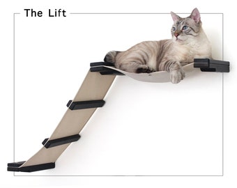 Cat Furniture Lift, Wall Mounted Cat Hammock, Modern Cat Shelves, Cat Tower Cat Bridge Cat Love Cat Climb Cat Play | Catastrophic Creations