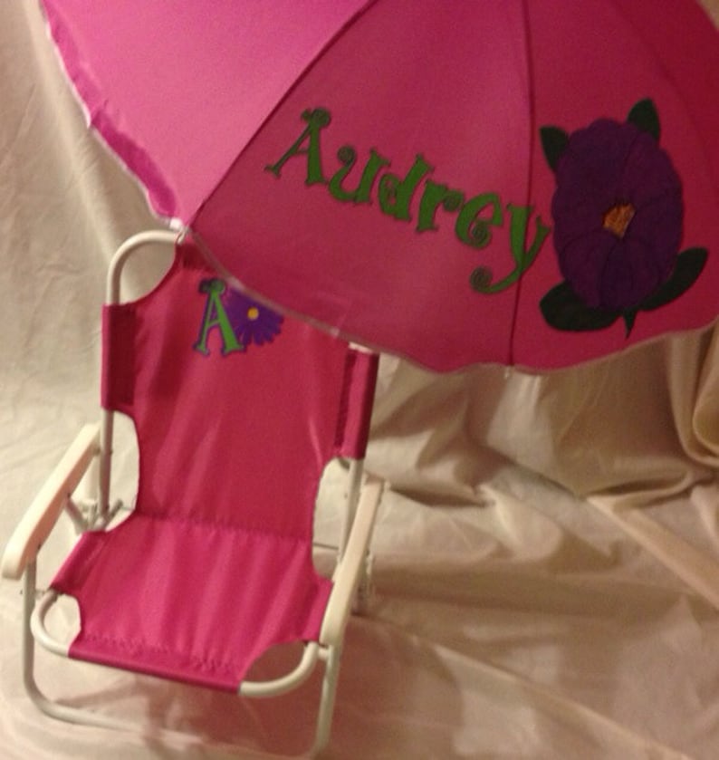 Personalized kids beach chair with umbrella Etsy