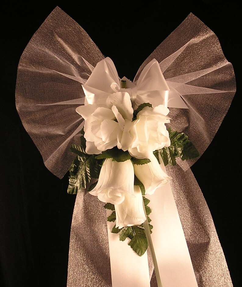 Ribbons Bows 10 Pew Ends Bows Church Wedding Flowers Decorations