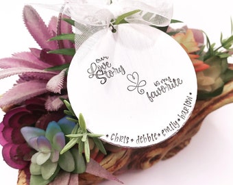 Wedding Ornament / First christmas / Keepsake Personalized Ornament / Anniversary Gift / Bride Ornament / Groom Ornament / Engagement Gift