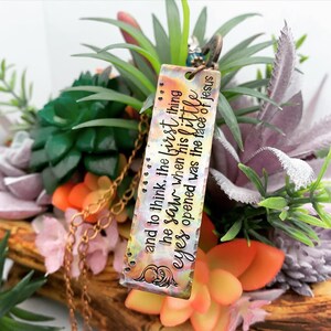 Angel Necklace - Memorial Necklace - Loss Necklace - Mom Angel - Hand Stamped Memorial Necklace - Copper Necklace - Flame Painted Copper