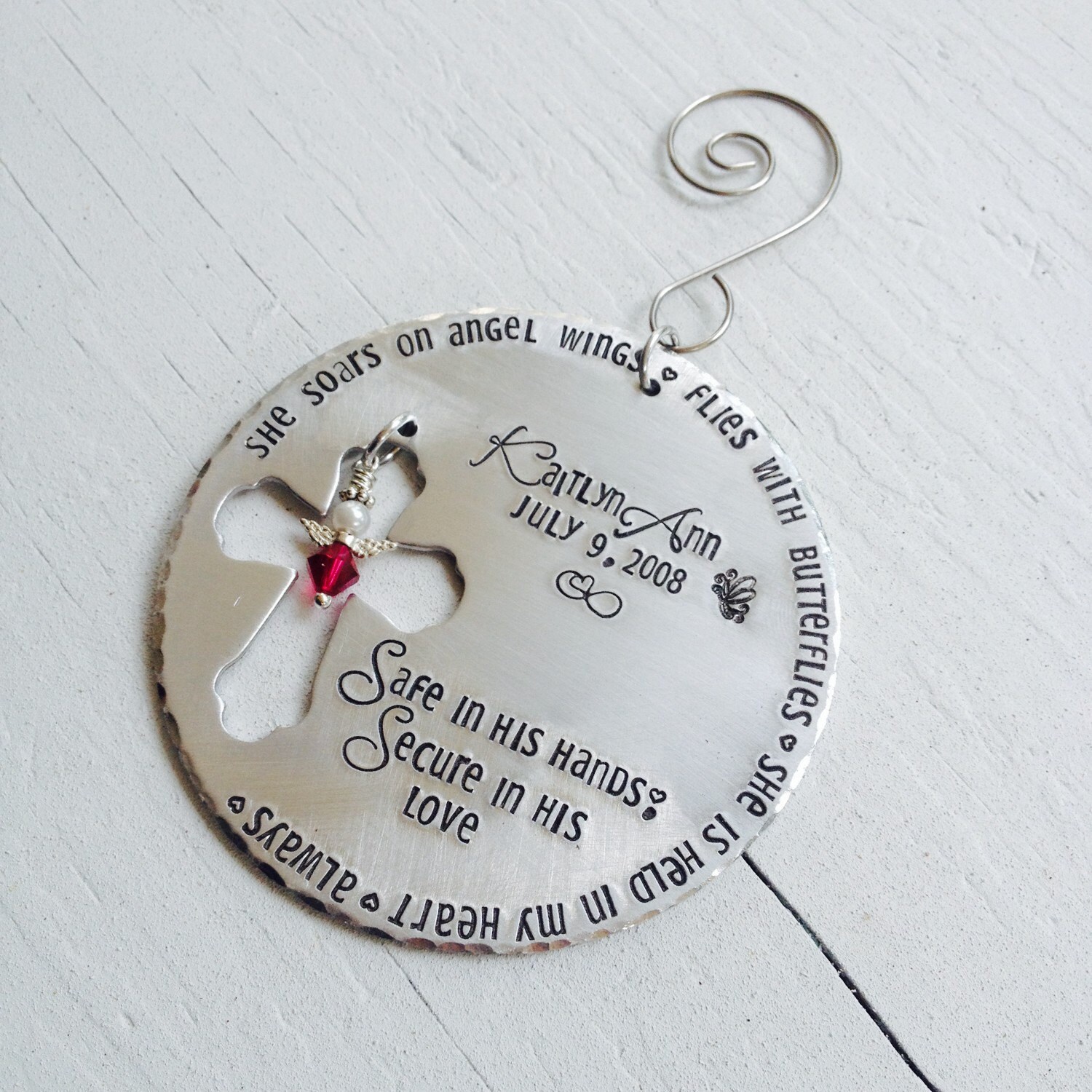 Memorial Keepsake Personalized Ornament Round Etsy