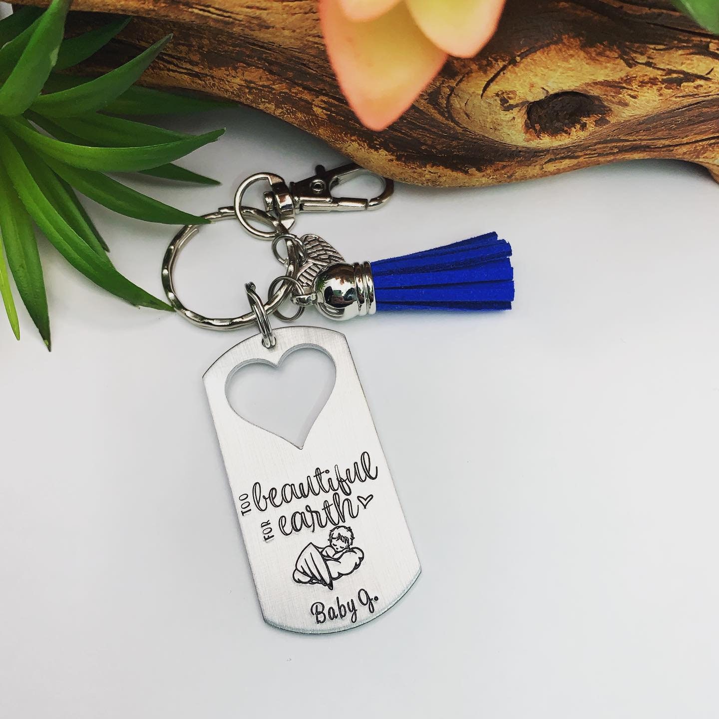 BABY MEMORIAL CHARM CHILD BABY LOSS MISCARRIAGE ANGEL KEYRING FOR GIRL or BOY 